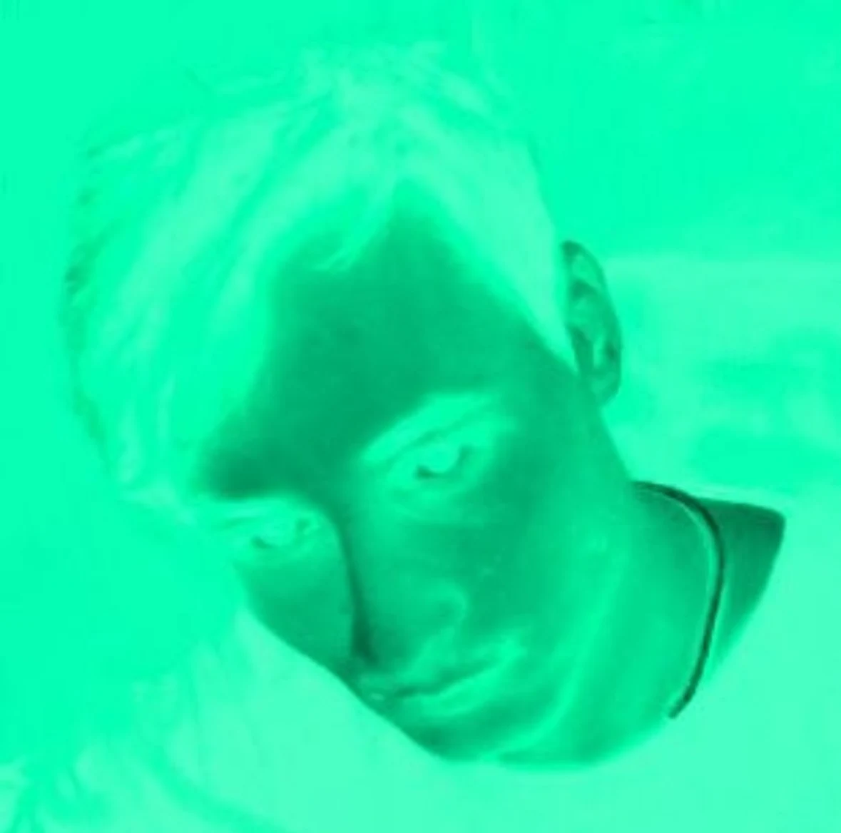 Green negative portrait study